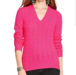 Ralph Lauren Watermellon Cable Knit Sweater